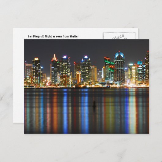 サン ディエゴの夜景 ポストカード (正面/裏面)