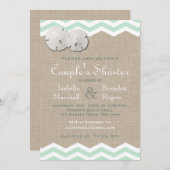 サン ドル & チェvron カップルのシャワー招待状 招待状 (正面/裏面)