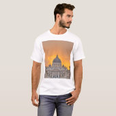 サン・ピエトロ大聖堂のサンセット、バチカン市 Tシャツ (正面フル)