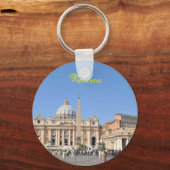 サン・ピエトロ・スクエアinバチカン，ローマ，イタリア キーホルダー (正面)