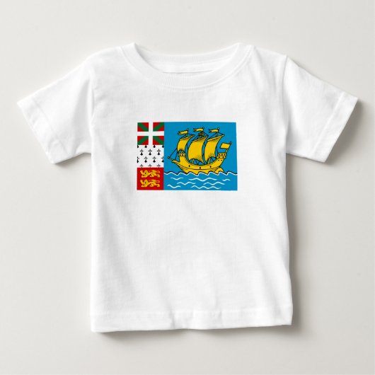 サン・ピエール島とミクロン島の旗 ベビーTシャツ (正面)