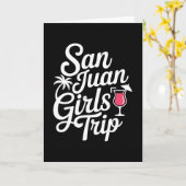 サン・フアン女子旅おそろいバケーションおもしろ女性 カード (黄色い花)