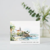 サン・フアン（San Juan）プエルトリコ 水彩画 風景 旅行 ポストカード (スタンド正面)