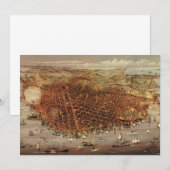 サン・フランシスコ市、カリフォルニア州の古地図 招待状 (正面/裏面)