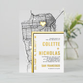 サン・フランシスコ・ラブ・ロケーター | シティをテーマにしたウェディング 箔招待状 (立ち正面)
