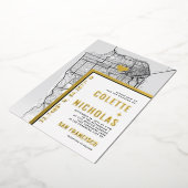 サン・フランシスコ・ラブ・ロケーター | シティをテーマにしたウェディング 箔招待状 (回転した状態)