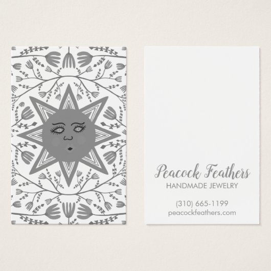 サン&フローライヤリングネックレスジュエリーディスプレイカード (正面&裏面)