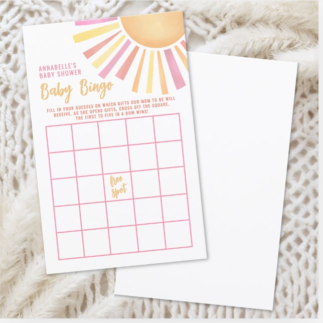 サン ベビーシャワービンゴゲーム (Sun Baby Shower Bingo Game )