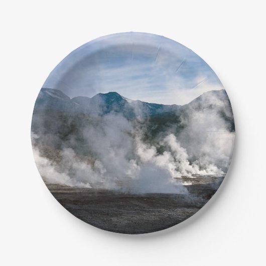 サン・ペドロ・デ・アタカマの近くのエル・タイオ・ゲイサーズ – チリ ペーパープレート (正面)