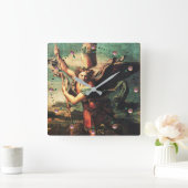 サン・マイケル・ヴァンギング・サタン スクエア壁時計 (ホーム)