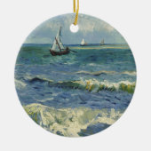 サン・マリー・ド・ラ・メールでの海景 セラミックオーナメント (正面)