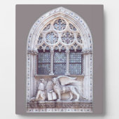 サン・マルコの翼のあるライオンのステンドグラス窓 フォトプラーク (正面)