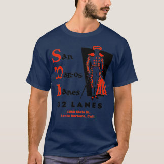 サン・マルコス・レーンズ - カリフォルニア州サンタバーバラ - ビンテージボウリング Tシャツ