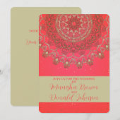 サン マンダラ - 結婚式招待状 招待状 (正面/裏面)