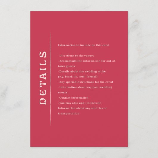 サン・ミゲル・ウェディング エンクロージャーカード (正面)