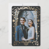 サン&ムーンゴールデンアイビーオーナメント結婚式招待状 招待状 (裏面)