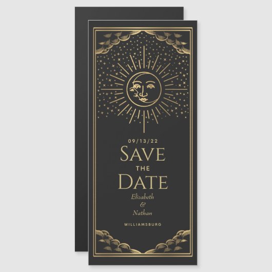 サン&ムーンタロット セーブ・ザ・デート マグネティックカード マグネット招待状 (正面/裏面)