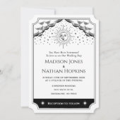 サン&ムーンブラック&ホワイトタロット結婚式招待状 招待状 (正面)