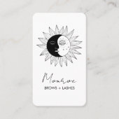 サン&ムーンボーホラインアートエレガントB&Wソーシャルアイコン 名刺 (正面)