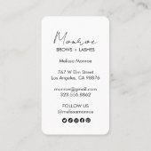 サン&ムーンボーホラインアートエレガントB&Wソーシャルアイコン 名刺 (裏面)