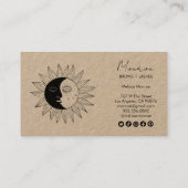 サン&ムーンボーホラインアートKRAFTソーシャルエレガントアイコン 名刺 (裏面)