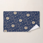 サン&ムーンレトロ魔法ネイビーブルーヴィンテージシテリア バスタオルセット (ハンドタオル)