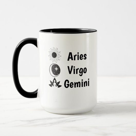 サン・ムーン・ライジング 星座 占星術 ホイームシー フェミニスト マグカップ (左)