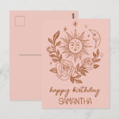 サン・ムーン＆ローズ ボヘミアンマジカル オーダーメイド ネーム 誕生日 ポストカード (正面/裏面)