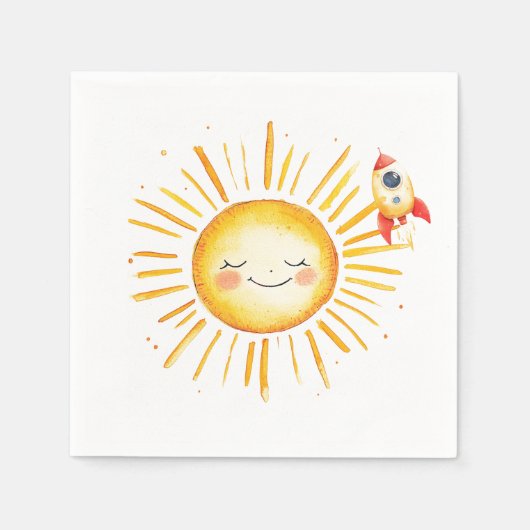 サン&ロッケシップ第1誕生日 スタンダードカクテルナプキン (正面)