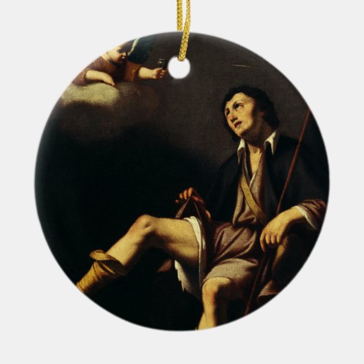 サン・ローチと天使ガイ・フランソワ セラミックオーナメント (正面)