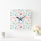 サン・ワールド・パターン スクエア壁時計 (ホーム)