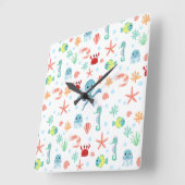 サン・ワールド・パターン スクエア壁時計 (傾斜)