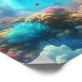 サン beams の熱帯のサンゴ礁 ポスター (角)