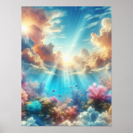 サン beams の熱帯のサンゴ礁 ポスター