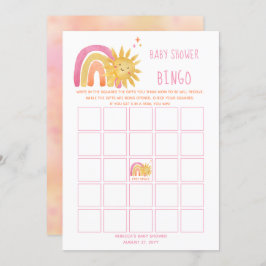 サン | Rainbow Sunshine Baby Shower Bingo 招待状