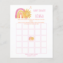サン | Rainbow Sunshine Baby Shower Bingo Invitation