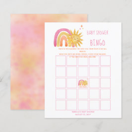 サン | Rainbow Sunshine Baby Shower Bingo Invitation