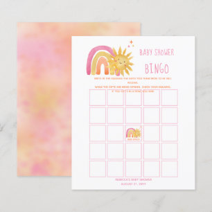 サン Rainbow Sunshine Baby Shower Bingo Invitation