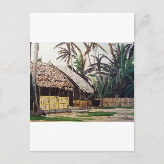 サンBlasの島、パナマの水彩画 ポストカード (正面)