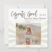 サンburstスクエア卒業おめでとう 招待状 (正面)