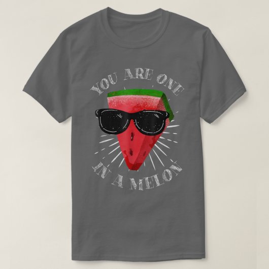 サンglと一緒にメロンのスイカのスライスの一つ tシャツ (デザイン正面)
