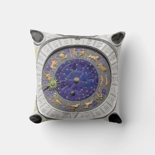 サンMarco Clocktower 「sの(占星術の)十二宮図 クッション (正面)