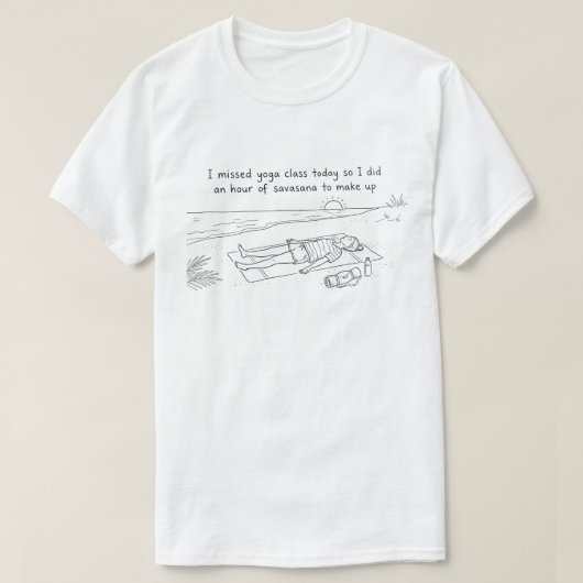 サヴァサーナのスペシャリスト:ヨガパロディTシャツ Tシャツ (デザイン正面)