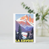サヴォワフランスの、アルプス、フランス、雪の山 ポストカード (スタンド正面)