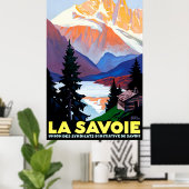 サヴォワフランスの、アルプス、山、ヴィンテージ旅行 ポスター (ホームオフィス)