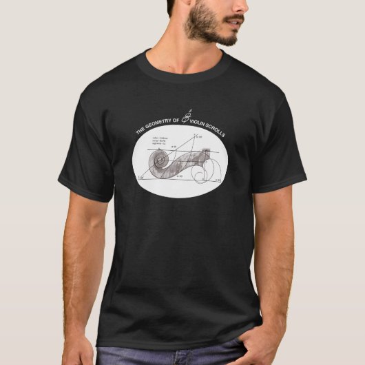 サヴォワール・ファワール・ヴァイオリンが暗いTシャツをスクロール Tシャツ (正面)