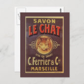 サヴォンレチャット素晴らしヴィンテージフランスの石鹸 ポストカード (正面/裏面)