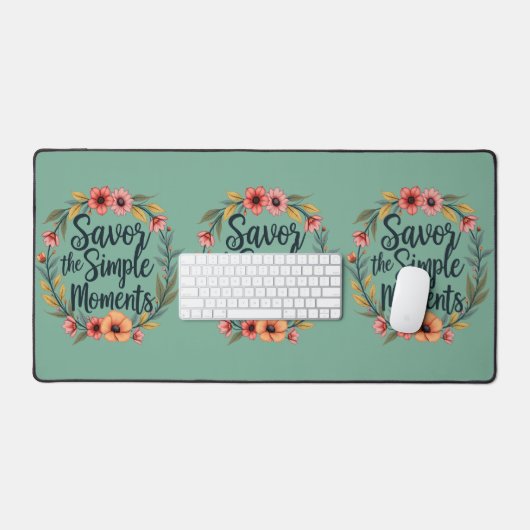 サヴォールザシンプルモーメントボホフローラ引用文 デスクマット (キーボード&マウス)