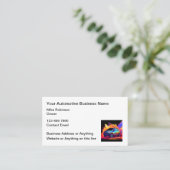 サーはっきりした車のビスの名刺デザイン 名刺 (スタンド正面)