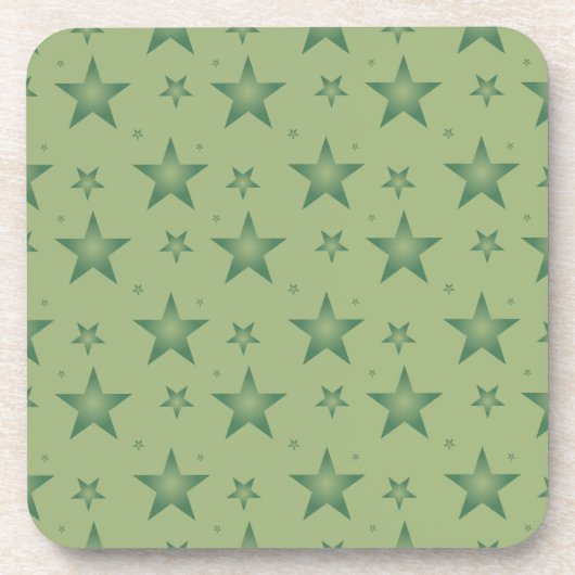 サーエレガントジスタイリッシュ・グリーンのオリーブ・スターズ コースター (正面)